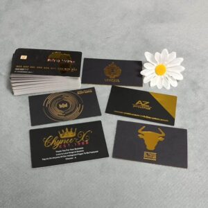 Custom Gold Foil Printing Logo White Paper Visiting Business Card